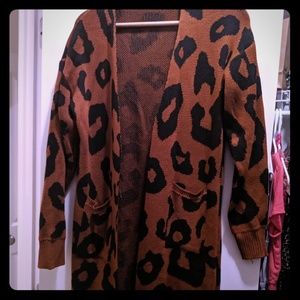 Fun leopard print duster cardigan